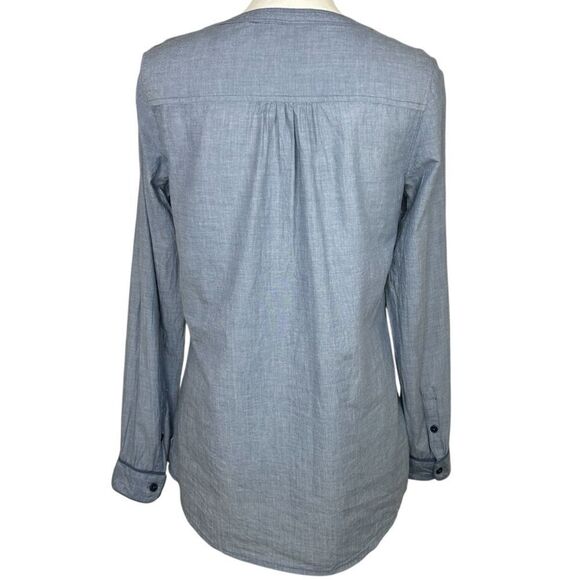 Toad & Co Izzie Long Sleeve Blue Chambray Organic Cotton Button Down Shirt Small - Picture 5 of 9